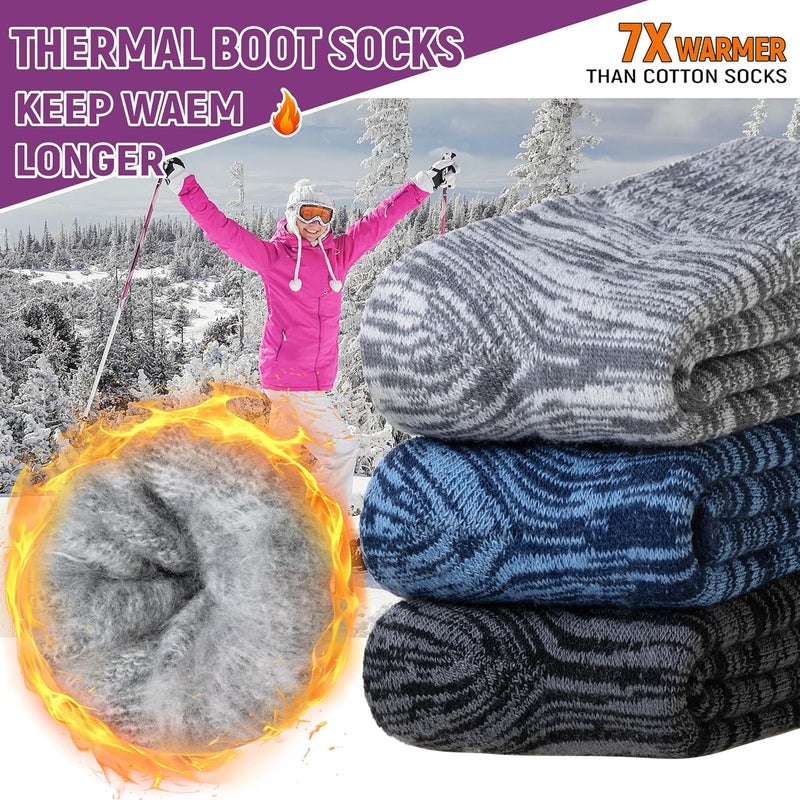AMENLAN Store Women Heated Socks Ski Winter Thermal Hiking Snowboarding Thick Boot Insulated Socks 3 Pairs - Image 5